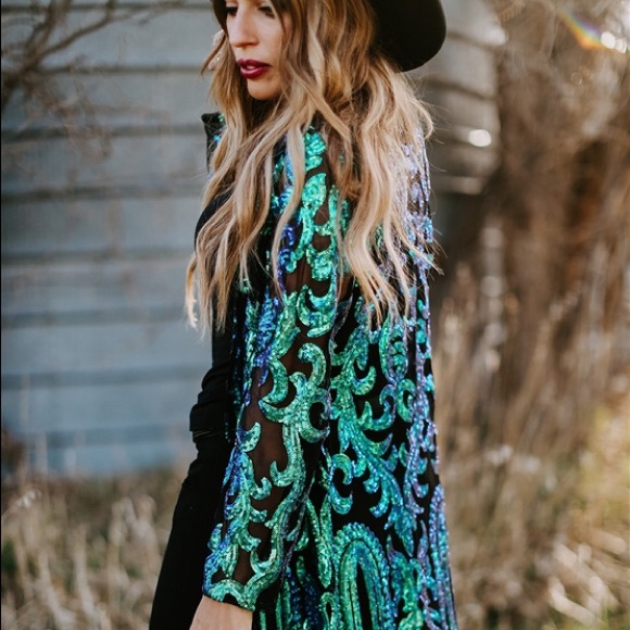 Southern Fried Chicks Tops - SFC Royal Duster w/ Mermaid Sequins